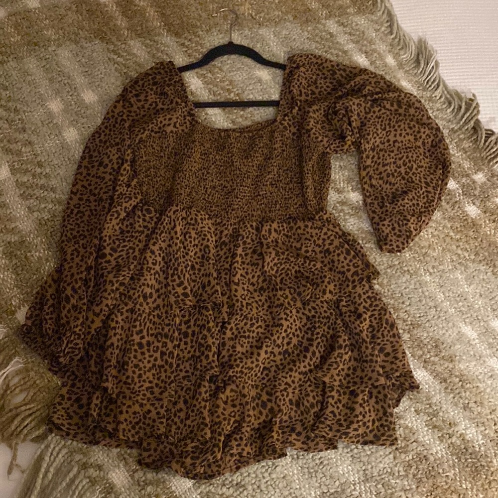 Ruffled Leopard Romper Size L